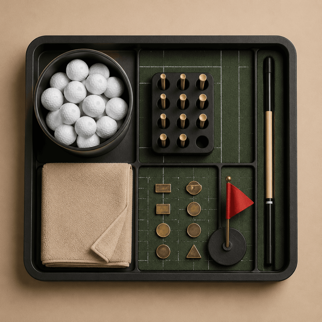 Range Bay Shelf — golf pin board layout